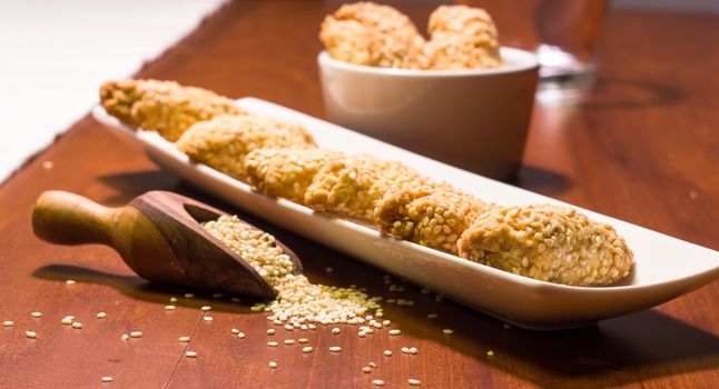 biscuit with sesame sweet and fragrant good breakfast