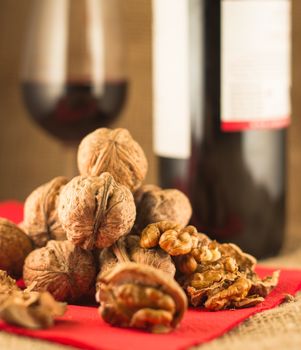 walnuts and red wine can be enjoyed in the winter evenings