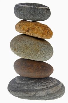 Five stones balanced on top of eachother