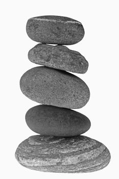 Five stones balanced on top of eachother