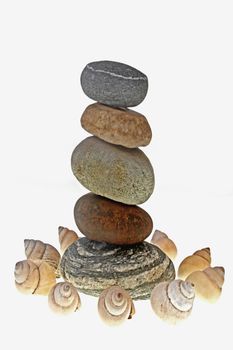 Five stones balanced on top of eachother