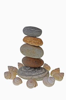 Five stones balanced on top of eachother