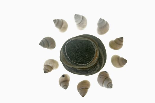Five stones balanced on top of eachother