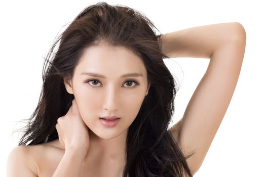 Asian beauty face, concept of glamour, makeup, healthcare etc.