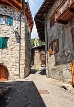 urban view in Pejo, small village in Trentino, Italy