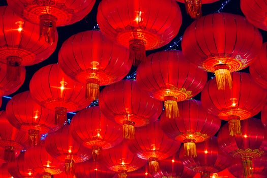 Chinese red lantern in the night
