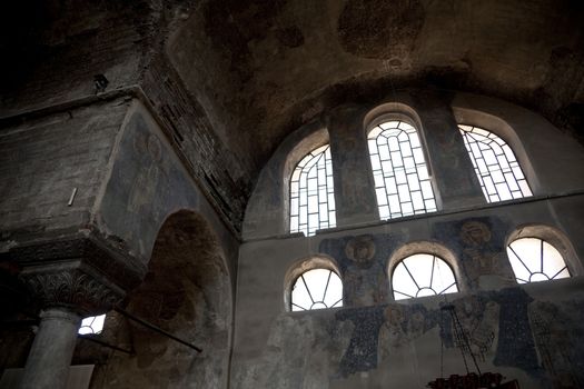 The Byzantine church of Panagia Kosmosoteira. Located in the village Feres at north Greece