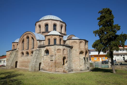 The Byzantine church of Panagia Kosmosoteira. Located in the village Feres at north Greece