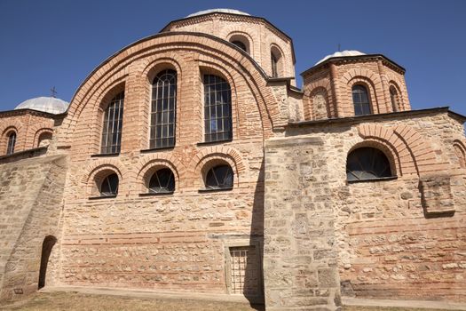 The Byzantine church of Panagia Kosmosoteira. Located in the village Feres at north Greece