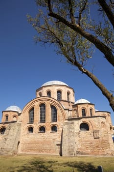 The Byzantine church of Panagia Kosmosoteira. Located in the village Feres at north Greece