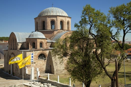 The Byzantine church of Panagia Kosmosoteira. Located in the village Feres at north Greece