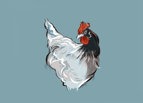 A hand drawn vector illustration of a french hen.