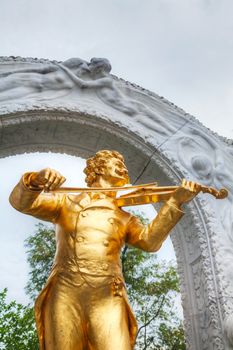 Johann Strauss statue at Stadtpark in Vienna, Austria