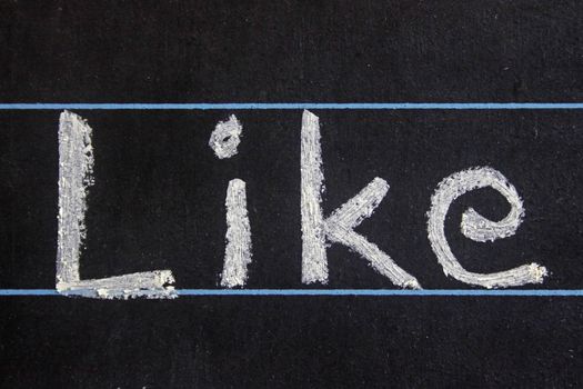 like word handwritten on black chalkboard