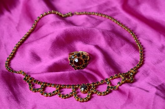 antique garnets jewelry set