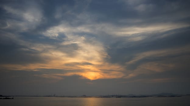 Sunset sky with nice cloud in Sriracha, Chonburi, Thailand