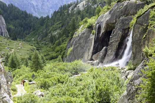 waterfall in the Formazza valley, Piedmont - Italy