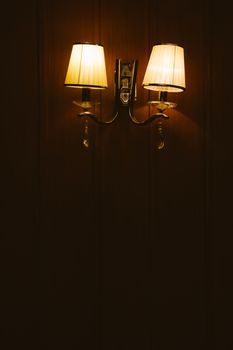 wall lamp in the hotel