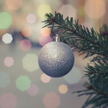 Retro Pastel Filtered Christmas Tree Decoration