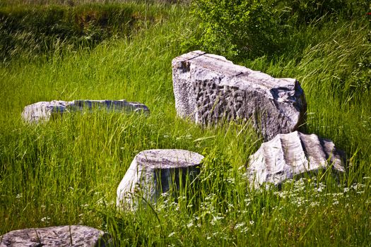 Details of the Ruins of Troy in Turkey