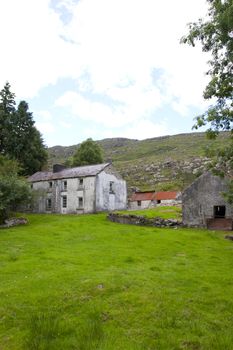 old abandoned farmhouse in the mountains of county Kerry Ireland