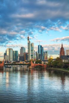 Frankfurt am Maine, Germany cityscape at sunrise