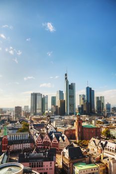 Frankfurt am Maine, Germany cityscape on a sunny day