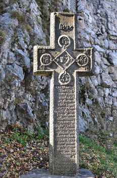 bran romania dracula castle medieval stone cross