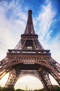 Eiffel tower in Paris, France in the morning