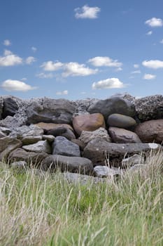 old grey stone wall in county Kerry Ireland on the wild atlantic way