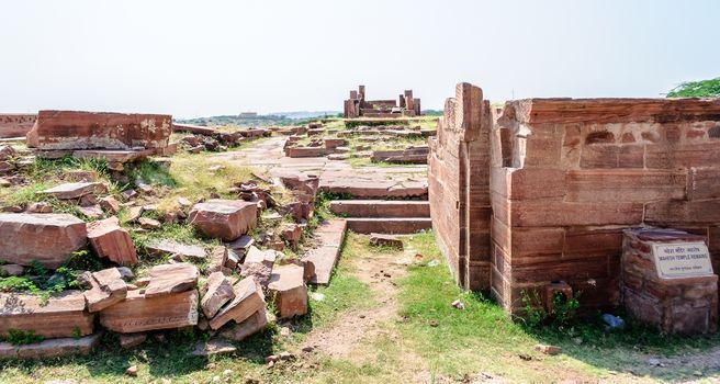 Ruins of temples of ancient city of Mandor, Jodhpur, Rajasthan, India