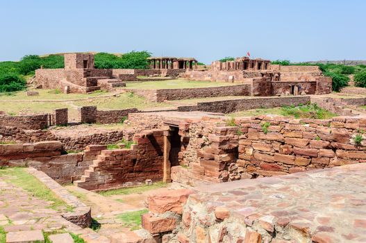 Ruins of temples of ancient city of Mandor, Jodhpur, Rajasthan, India