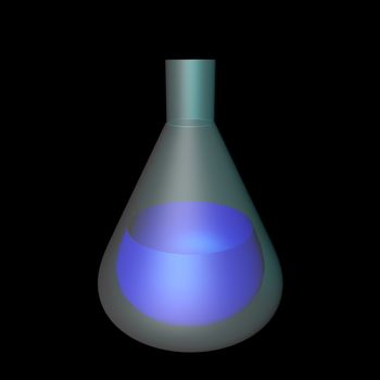 Bottle with mysterious fluid, 3d render