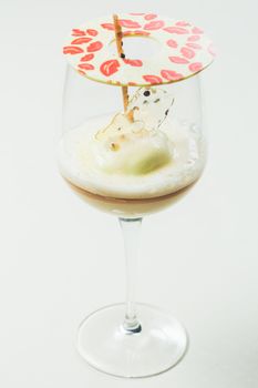 Vanilla ice cream in glass. Warm colors. Shallow dof. 