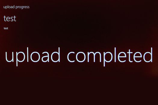 computer screen upload completed