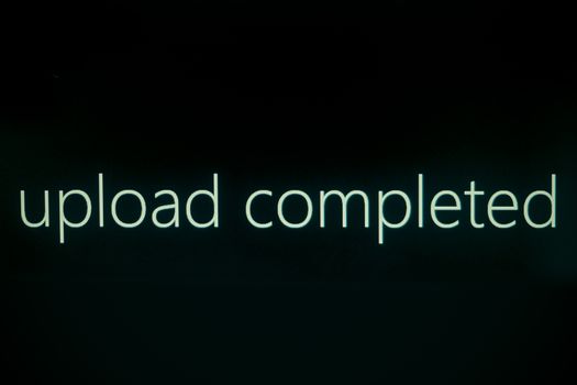 computer screen upload completed