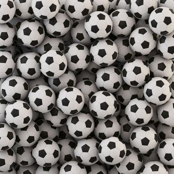 Beautiful Soccer Balls lying on the  Background