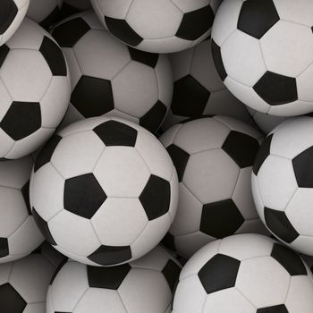 Beautiful Soccer Balls lying on the  Background