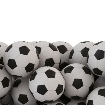 Soccer Balls lying on Background Work Path Included