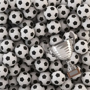 Soccer Ball and Goblet Background with Work Path Included