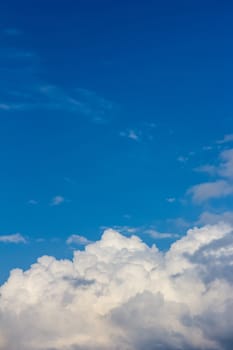 View white cloud with blue sky background