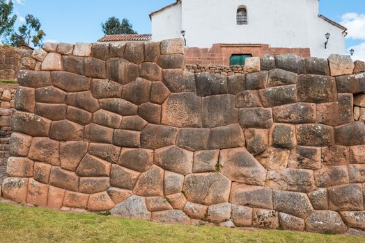 Chincheros town in the peruvian Andes at Cuzco Peru