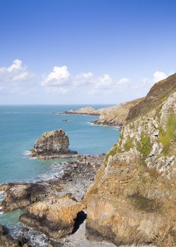 Coastal scene on Sark  looking out over the English Channel