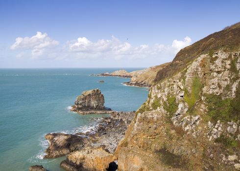 Coastal scene on Sark  looking out over the English Channel