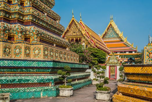 temple interior details Wat Pho temple Bangkok Thailand