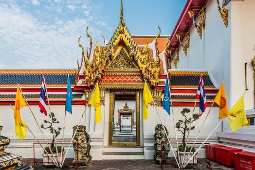 temple interior details Wat Pho temple Bangkok Thailand
