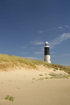 Lighthouse at Spurn Point in yorkshire England