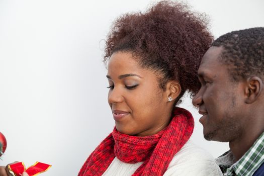 30-35, adult, african, background, black, celebration, cheerful, christmas, couple, cute, decoration, family, festive, festivity, happy, hat, home, horizontal, house, joyful, leisure, life, lifestyle, living, male, man, model, old, person, portrait, property, red, releases, room, scarf, smiling, time, tree, two, white, woman, xmas, years