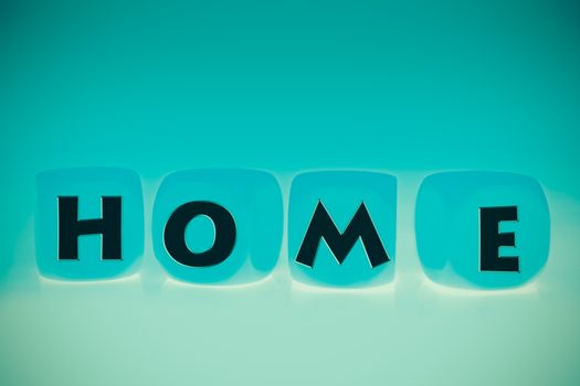 word Home on cubes