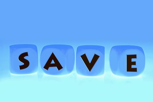 word Save on cubes